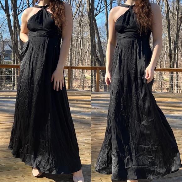 NWT Silk Banana Republic Halter Maxi Formal Dress - Picture 5 of 9